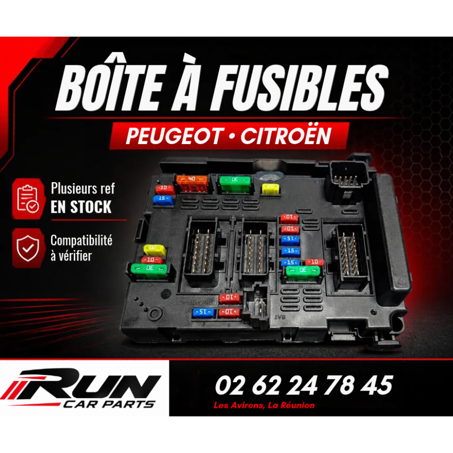 Boîtier fusibles Peugeot 206 307 Citroën C3 C5 C8 | Réunion