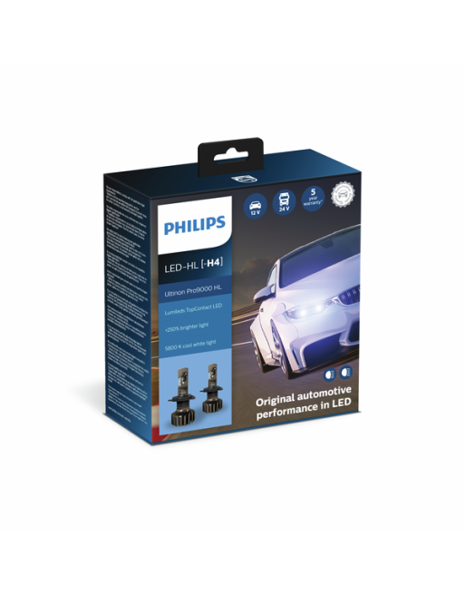 H4 LED PRO 9000 PHILIPS 12v-24v - AMPOULE LED - runcarparts