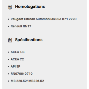 LUBE FR+ 5W30 - YACCO LUBE FR+ 5W30 - YACCO